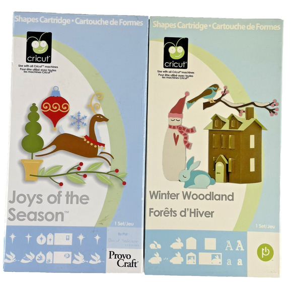 Cricut Cartridge Lot of 2 Joys of Season Winter Woodland Christmas LIKELY LINKED - Picture 1 of 7